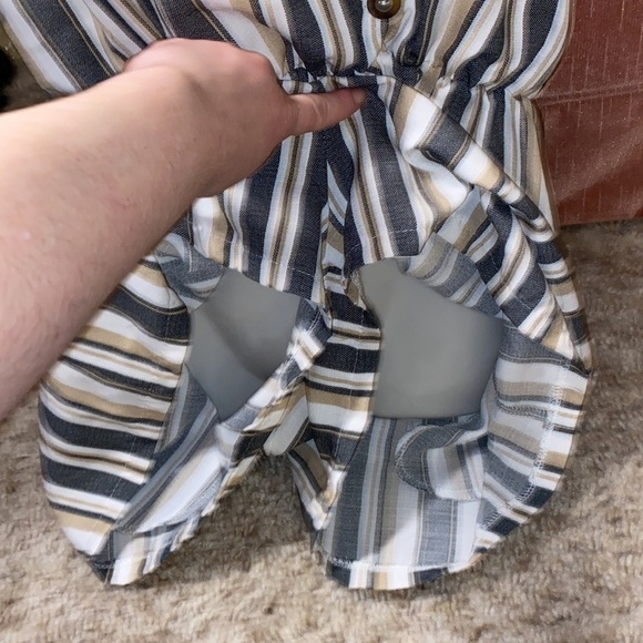 I Love It Striped  Cami Romper Women's Size Medium - Picture 2 of 11